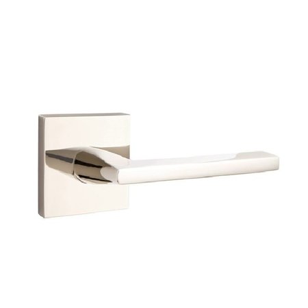 EMTEK Helios Lever Right Hand 2-3/8 in Backset Privacy w/Square Rose for 1-1/4 in to 2 in Door 5210HLOUS14RH